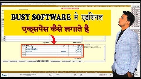 #6||||Additional Expense Entry In Sale/Purchase In Busy Software|||STEP TO STEP|||BY SHAHRUKH SIR