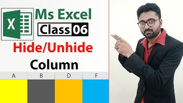 Hide and Unhide Column  in Excel 2019/2016/2013/2010