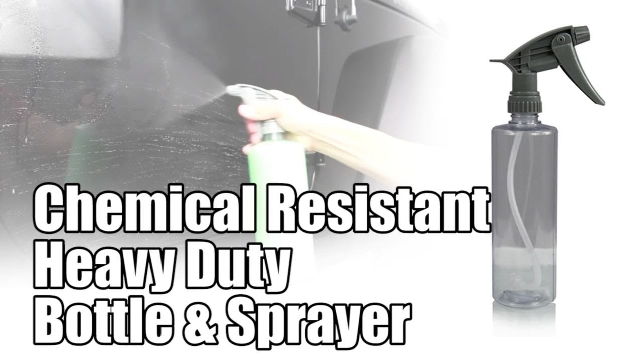 Chemical Resistant Heavy Duty Bottle & Sprayer 16oz - Chemical