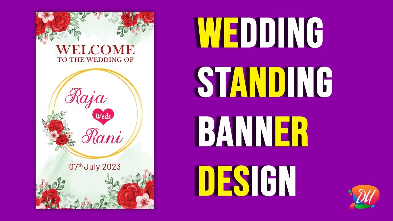 wedding standing banner design in Photoshop | marriage banner design