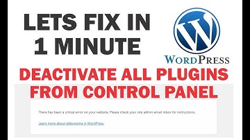 Deactivate all plugins from c panel hosting Wordpress