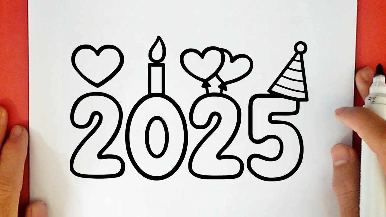 COMO DIBUJAR 2025 FELIZ A O NUEVO YouTube Maxresdefault