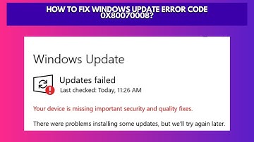 How to Fix Windows Update Error Code 0x80070008