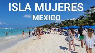 Mexico, Isla Mujeres Beach Walking Tour | 4K HDR | Mexico 🇲🇽