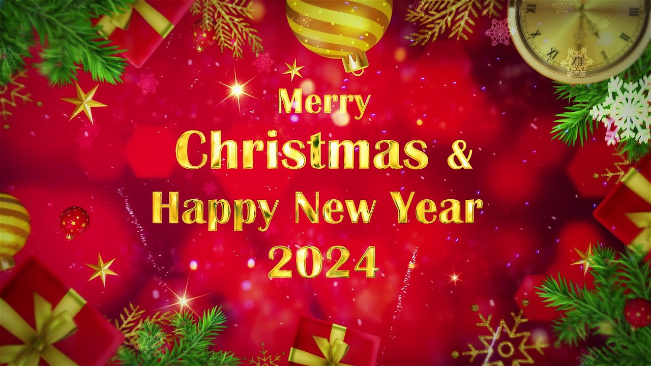 A Merry Christmas and Happy New Year 2024 Best Wishes Greetings Video Animation