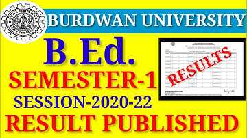 BURDWAN UNIVERSITY B.ED SEM-1 RESULT OUT /Session-2020-22/All college /All students