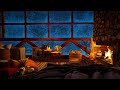 Cozy Winter Cabin - Relaxing Blizzard, Howling Wind, Snowstorm and Fireplace to Sleep, Relax, Study