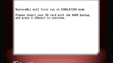 How To Restore Nintendo Wii NAND Backup File - RestoreMii Bootmii