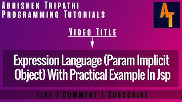 Expression Language In Jsp Part-21 # Param Implicit Object of EL # Jsp EL