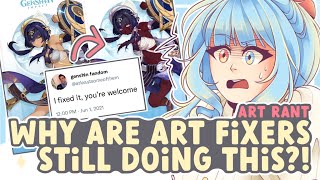 Is Fixing Art EVER Okay? (Why Are Art Fixers Still Doing This?!) || SPEEDPAINT   COMMENTARY