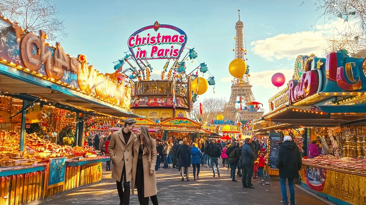 Paris, Francia | Santa Claus | Tour a Piedi 4K
