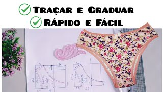 ✏Traçar e Graduar fácil, molde calcinha adulto