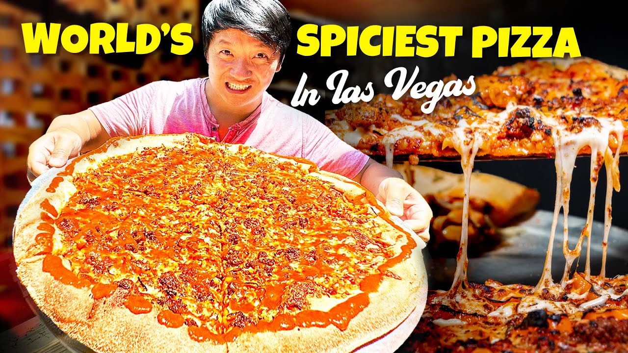 Trying “World’s HOTTEST Pizza” & MOUNTAIN Size 15 POUND Burrito WRAPPED in Bacon in Las Vegas
