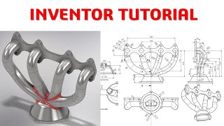 Inventor 2021 Tutorial #227 | 3D Model Exhaust Manifold Advanced