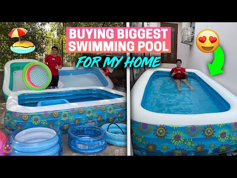 मेरे घर के लिए सबसे बड़ा स्विमिंग पूल ख़रीदना - घर में पूल पार्टी !! मैं