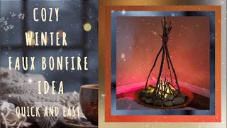 How to Make a Faux Bonfire / DIY/ Tabletop Firebowl  / Romantic /#Tutorial /5 minute craft