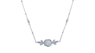 Sevilla Silver Synthetic Opal Floral Choker Necklace