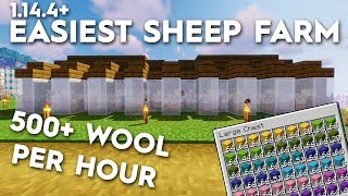 Minecraft Sheep Farm - Easiest - 500 Wool Per Hour! 1.20+