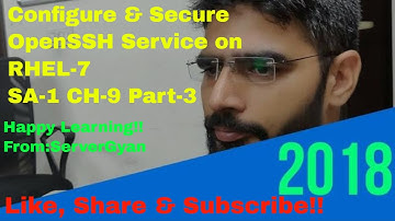 Configuring and Securing OpenSSH Service RHEL 7 SA 1 CH 9 Part 3 From ServerGyan