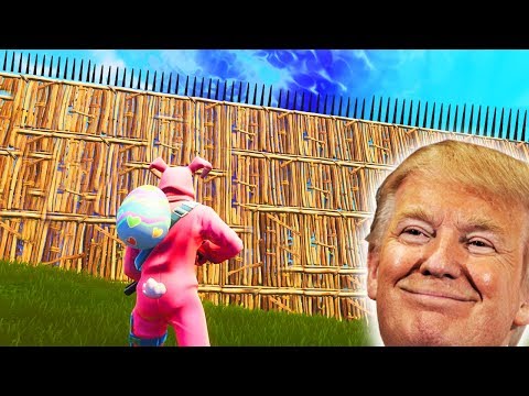i built donald trumps great wall in fortnite - trump plays fortnite