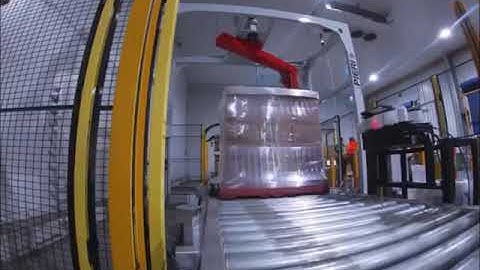 GO model Rotary Arm Stretch Wrapper supplied and installed by Strap and Wrap