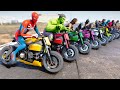 SPIDERMAN Parkour Motos Challenge At the Aeroporto With Hulk,Black Panther,Iron man,Batman - GTA 5