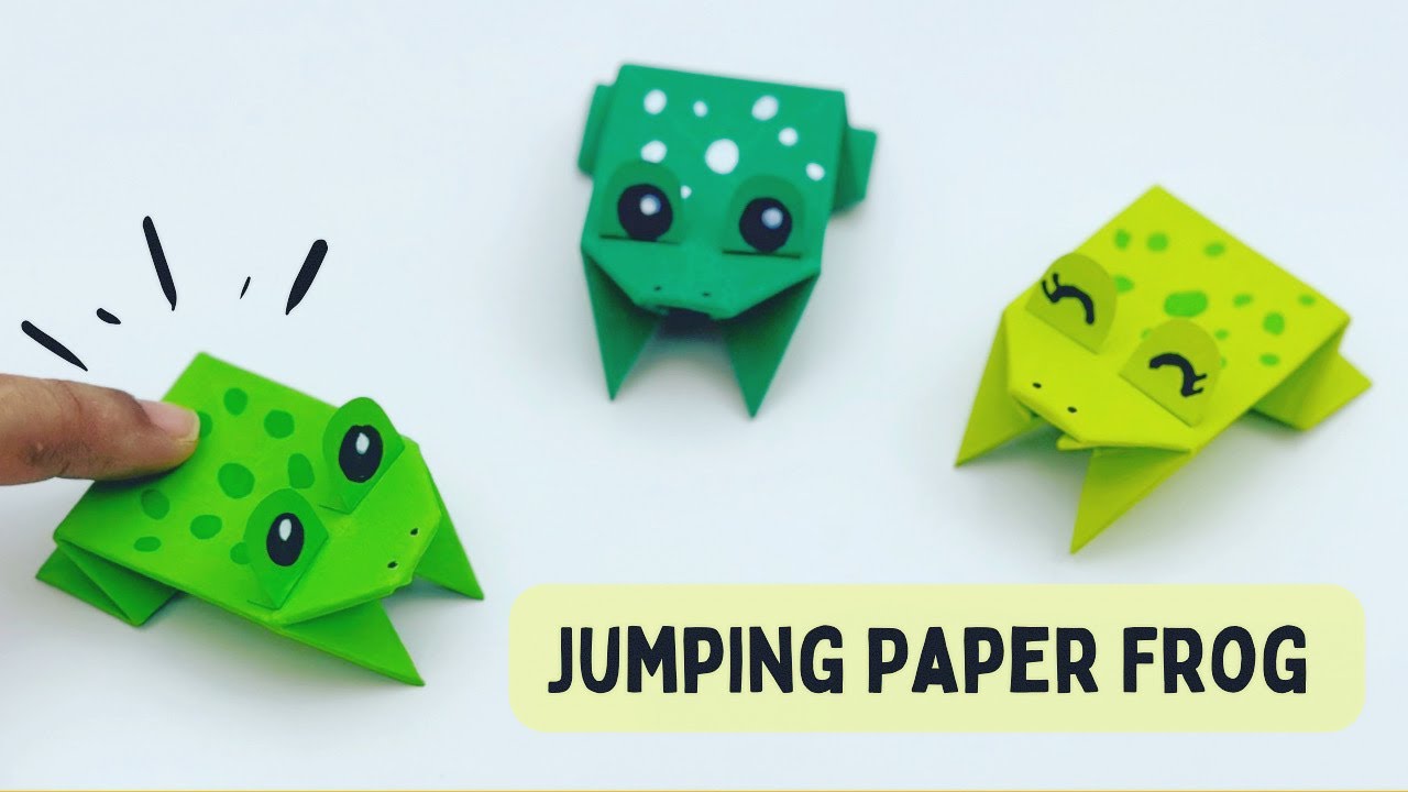 How To Make Jumping Paper Frog Toy For Kids Moving Paper Toys Paper