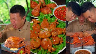 mukbang | Colorful pepper sauce | Chopped pepper and shrimp | Sichuan pepper chicken | Chili sauce