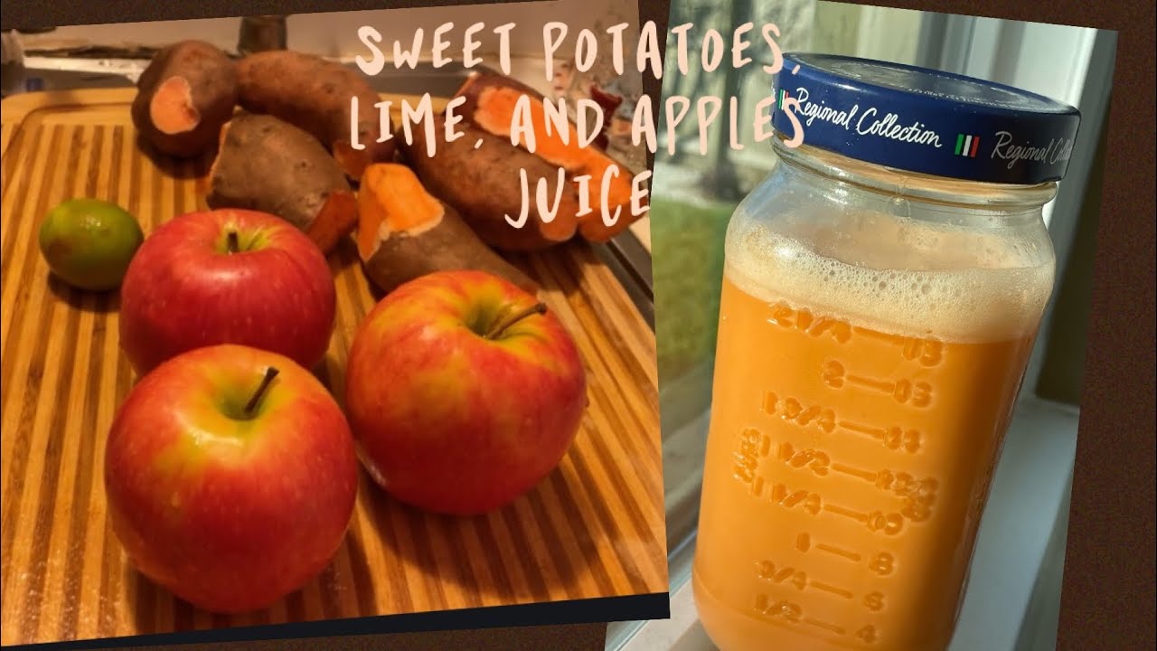 Sweet potatoes and apple juice/juicerecipe juice juicewithme/easy 