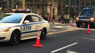 NYPD & UNITED STATES SECRET SERVICE ESCORTING DIPLOMATS IN MIDTOWN, MANHATTAN, NEW YORK CITY.