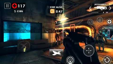 Dead trigger 2 desert eagle & jackhammer gameplay iOS level 54.