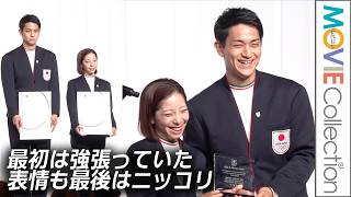 りくりゅう、解団式に！ 最初は強張っていた表情も最後はニッコリ！／第25回オリンピック冬季競技大会 TEAM JAPAN 解団式