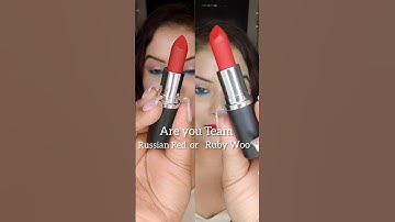 Are you Team Mac Russian Red or Mac Ruby Woo? #lipstickswatches #comparison #shorts #maccosmetics