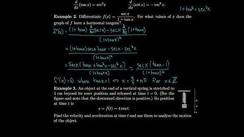 Calculus 3.3 Derivatives of Trigonometric Functions