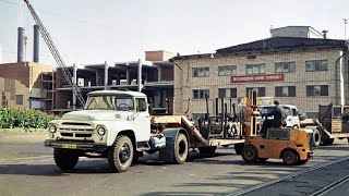 Ламповые кадры с грузовиками, автобусами и тракторами из СССР №7