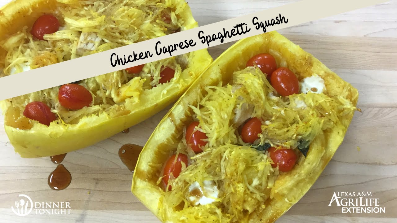 Caprese Chicken Spaghetti Squash - YouTube