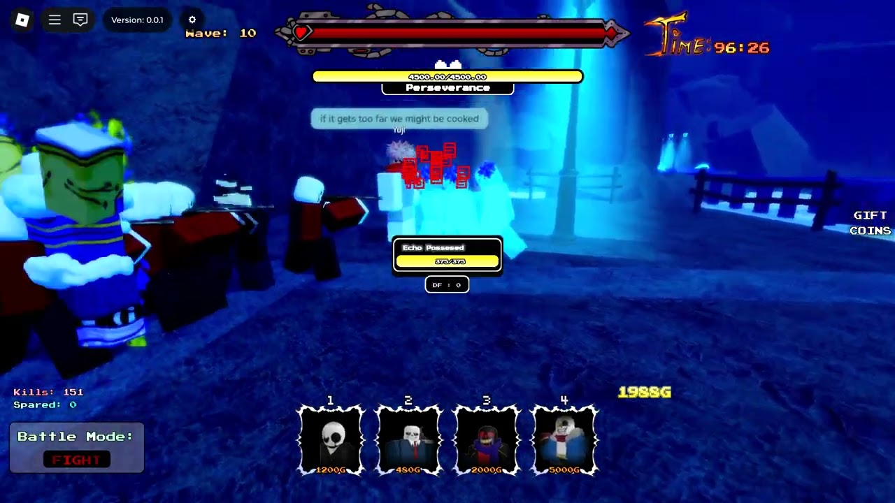 two idiots trying to beat waterfall with summoners only (uttc/undertale timeline corruption td)