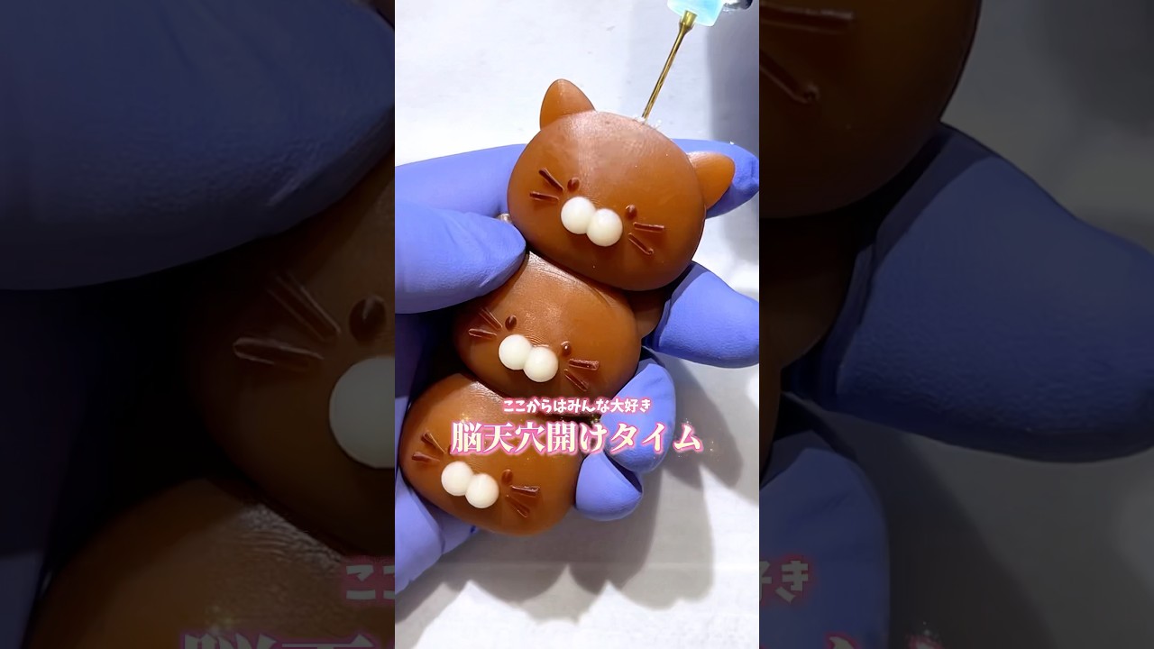 I made a chocolate cat that looks like a dumpling! #resin