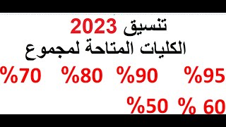 مؤشرات تنسيق الجامعات 2023