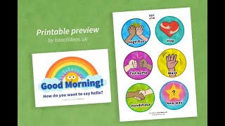 Morning Greetings Choices Chart to Enter the Classroom in Preschool Morning Greetings Choices Chart to Enter the Classroom in Preschool