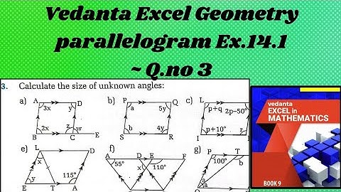 class 9 Vedanta Excel in mathematics| Geometry parallelogram|ex.14.1 Q.no.3