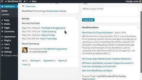 Exploring the WordPress Dashboard