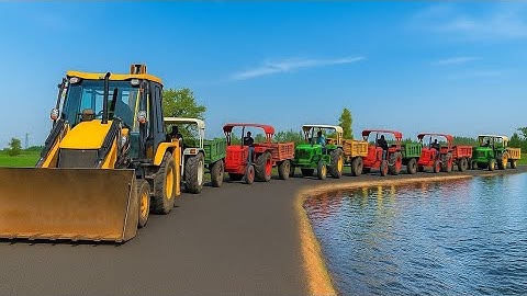 JCB 3dx Backhoe Loading Mud in Mahindra 475 Di tractor JCB miti khudai JCB cartoon #jcb #cartoon