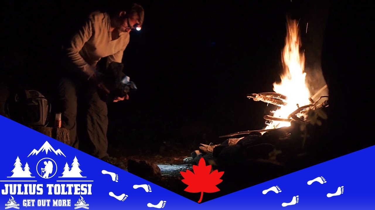 Solo kayak camping on a island in Long Sault Ontario Pelican Vanquish