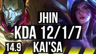 JHIN & Thresh vs KAI'SA & Nautilus (ADC) | 12/1/7, Legendary, 500+ games | EUW Master | 14.9