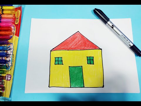 Cách vẽ ngôi nhà đơn giản cho trẻ mầm non/ How to draw a house ( simple for kids)