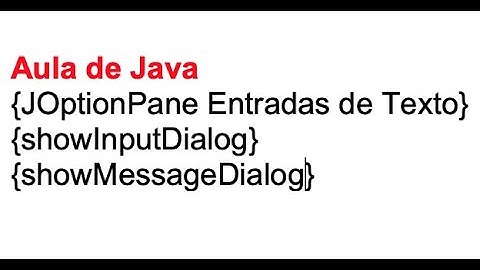 Java Aula - JOptionPane comTexto