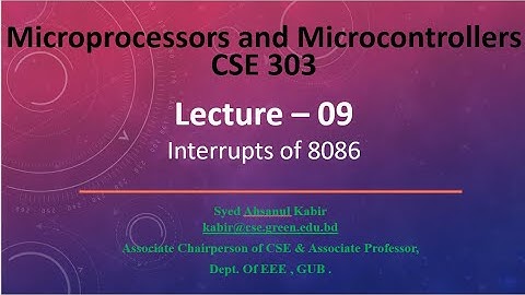 Lecture 09 Interrupts of 8086 @Dulal-CSEcode , @CSE & @Green University