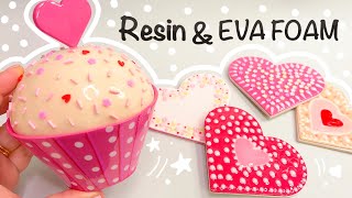 Resin & EVA Foam- Valentines cupcake box and cookie heart coasters- DIY