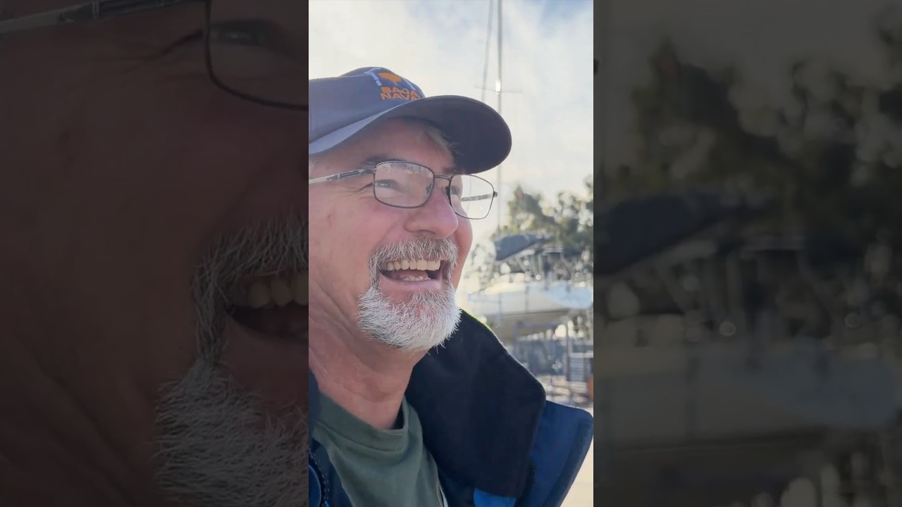 His $2,700 Hat 😅 #boatlife #sailingcouple #boatmaintenance